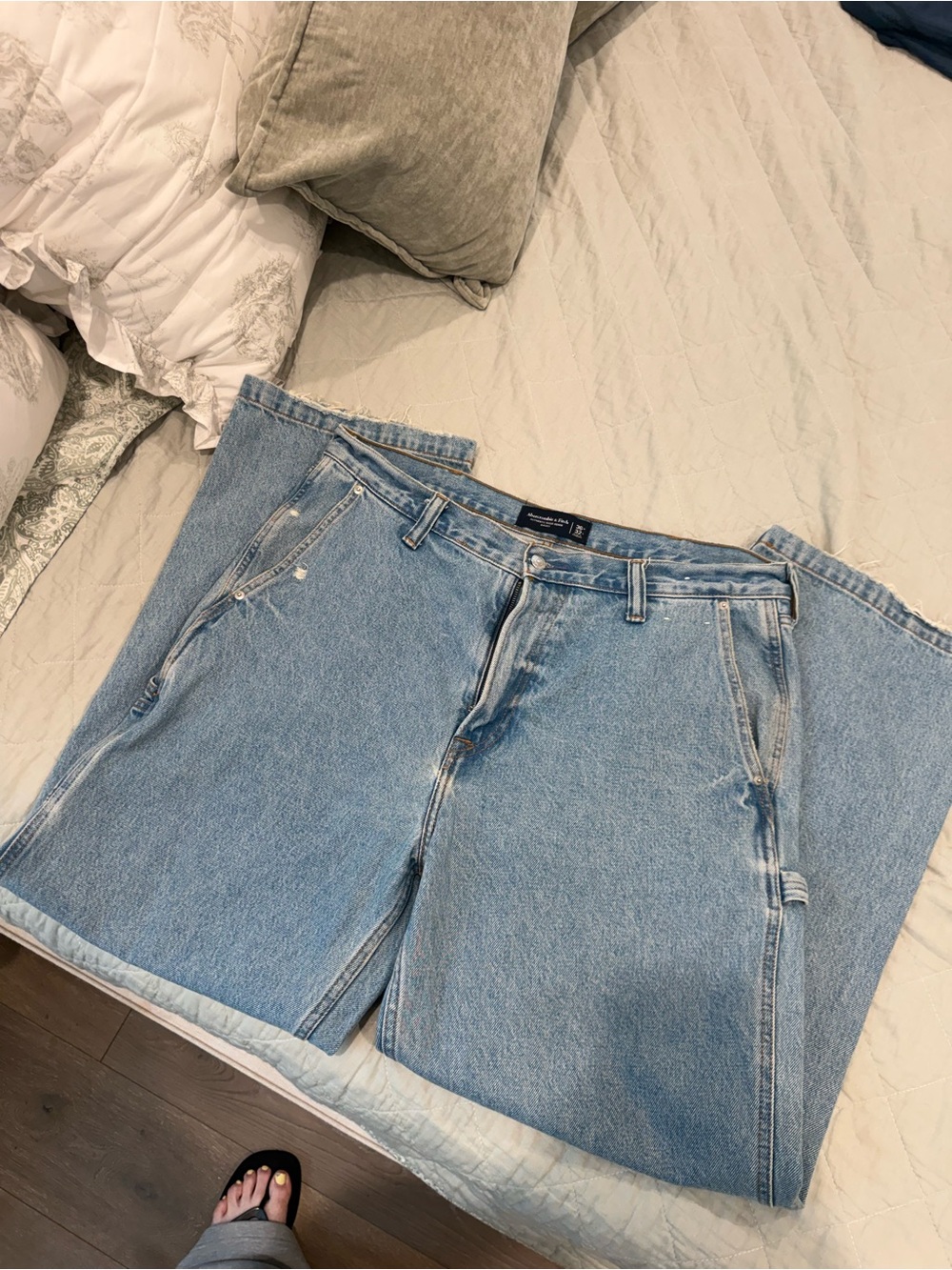 Abercrombie & Fitch Light Blue Relaxed Fit Jeans Shorts